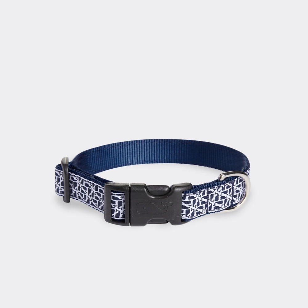 Puzzle Whale Dog Collar - size small